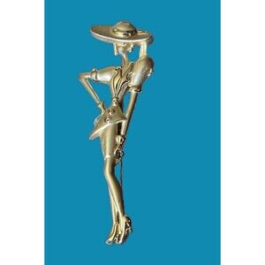 Vintage Brooch/Pin Woman Gold Tone 1980-90’s Costume/Bag/Hat/Pin Excellent
